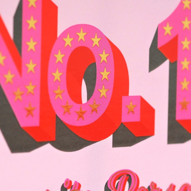 Valentine's Day Card, No. 1, text foiled in shiny gold