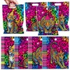 Falueqg 50 Pcs Rainbow Cheetah Leopard Goodie Candy Bags Party