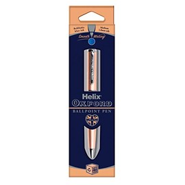 Helix Oxford Premium Rose Gold Ballpoint Pen (Blue Ink) - Plastic Free Packaging, 209818