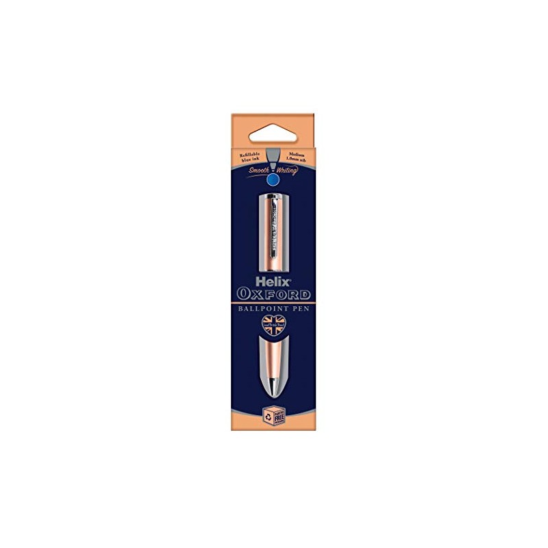 Helix Oxford Premium Rose Gold Ballpoint Pen (Blue Ink) -