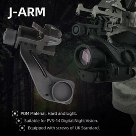 PAERKU PVS14 j-arm Night Vision Mount,Plastic J-Arm Night Vision NVG Mount Helmet Adapter for Night Vision pvs14 Supports Right Eye