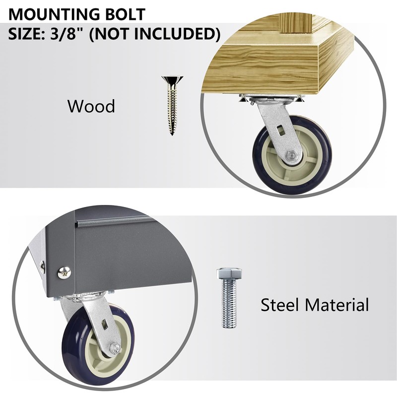 LONGRUNFORU 6" X 2" Swivel Caster Yoke, Zinc Plated Steel