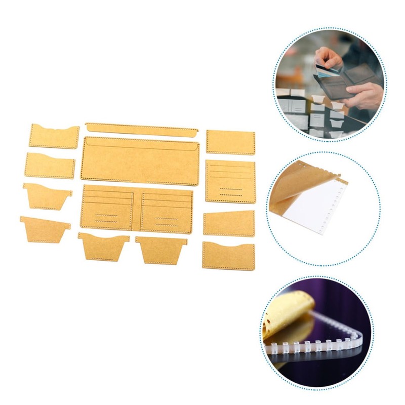 DOITOOL 1Set Leather Wallet Pattern Templates Acrylic DIY Tool for