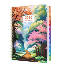 2026 Planner Weekly and Monthly - From January to December 2026, A4 Spiral Binding Agenda with Monthly Tabs, Wirebound, Pocket, 100Gsm Thick Paper (8.5" x 11")