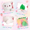 MIAODAM Strawberry Bunny Stuffed Animal, Iridescent & Strawberry Bunny Plush