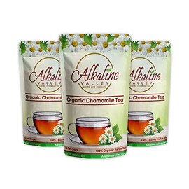 Chamomile Tea or Te De Camomila - 100% Organic and Alkaline - 15 Unbleached/Chemical-Free Chamomile Tea Bags - Pack of 3 - Caffeine-Free, No GMO