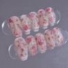 Rose Garden Chrome Handmade Nail Tips - Short Ballerina /