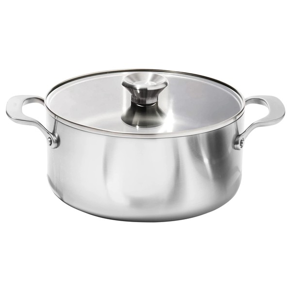OXO Mira Tri-Ply Stainless Steel, 5QT Stock Pot with Lid, Induction, Multi Clad, Dishwasher and Metal Utensil Safe