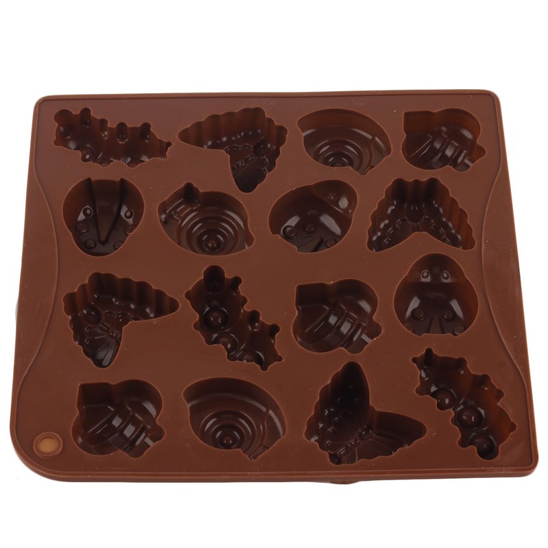 AIBOYA 16 Cavity Insect Silicone Candy Molds Butterfly Snail Bee