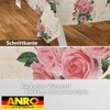 ANRO Oilcloth tablecloth, wax tablecloth, washable garden tablecloth, postcard, roses,