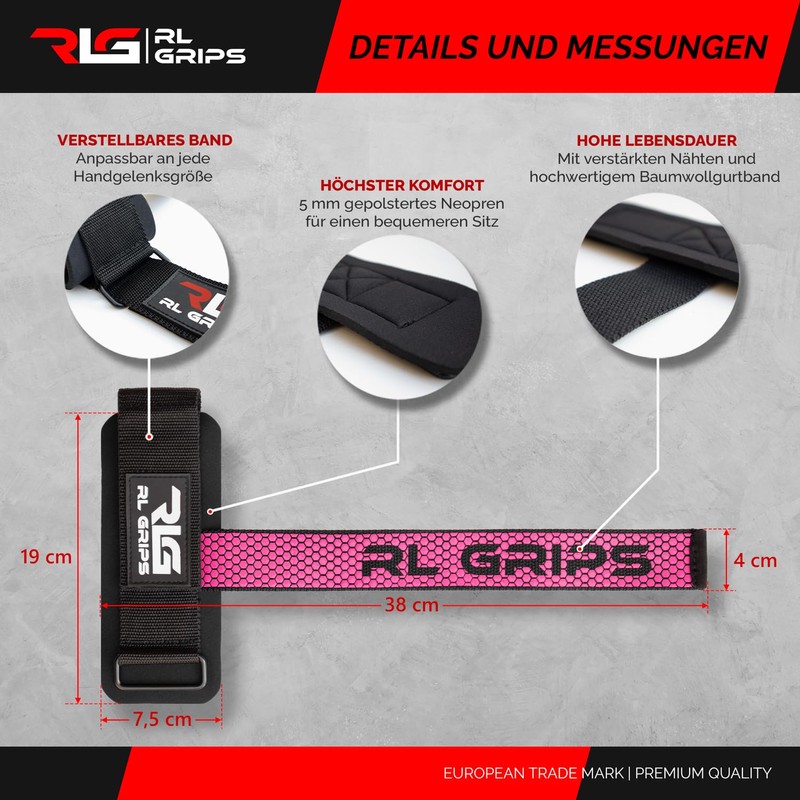 RL Grips™ Wrist Straps W2 Weight Lifting Belt with Wrist