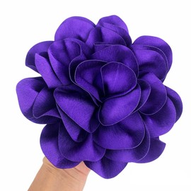 Heyiwell Large Royal Blue Satin Rose Flower Brooches Pins for Wedding Party Dance Dress Suit Clothes Hair Pin DIY Decor 7.5"Inch(190mm)