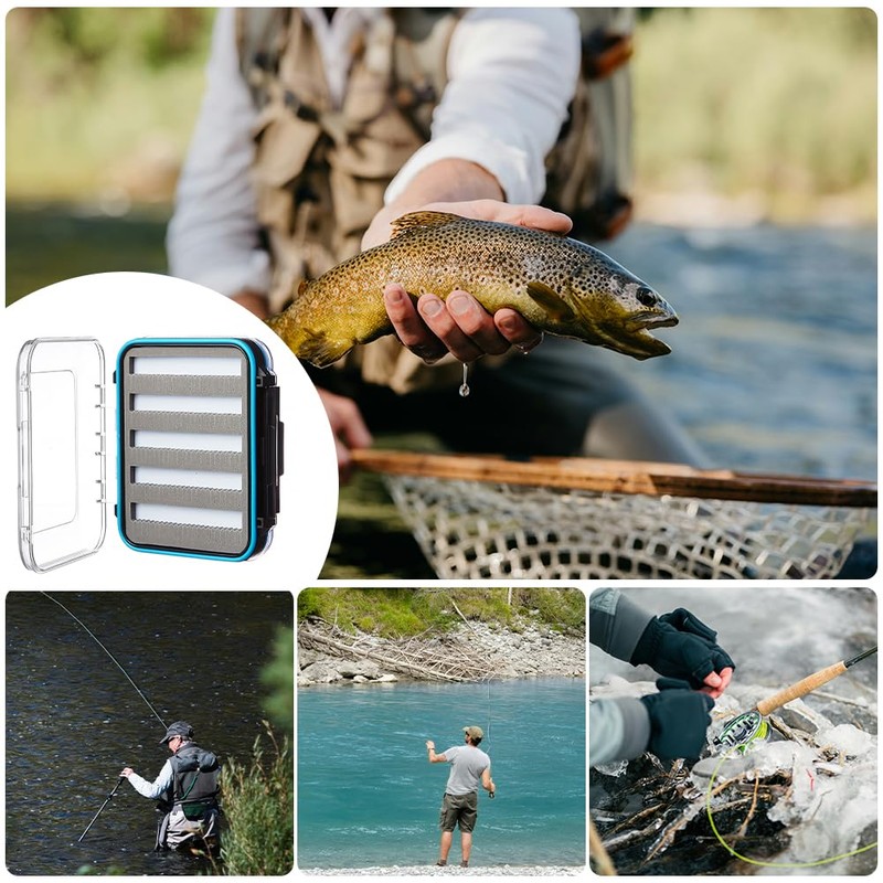 Fly Box for Fly Fishing Waterproof Double Clear Fly Fishing