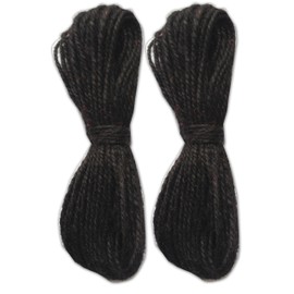 LWR CRAFTS Jute Rope 2mm 45ft Per Pack (Pack of 2) (Black)