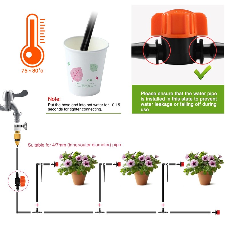 VooGenzek 20 Pieces Irrigation Tap Shut-off Valve Connections, Drip Irrigation