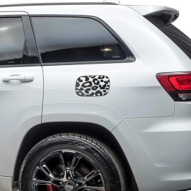 ClearSurface Fits 11-21 Jeep Grand Cherokee Leopard Cheetah Print Rear Window Fuel Door Decal - Fuel Door