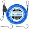 VIVBOO 40ft Clothes Line Outdoors 3/16" Wire Ropes Blue PVC