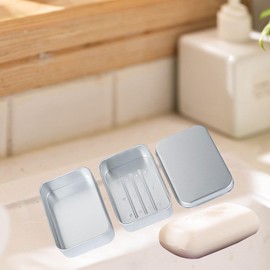 Practical Soap Box with Lid Aluminum Travel Soap Storage Case Soap Dissolving and Travel
