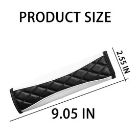 Mandark 2PCS Car Seat Belt Covers, Soft Leather Vehicle Seatbelt Strap Protector for Shoulder and Neck, Comfortable Auto Safe Belt Harness Cushion Pad, Universal for SUV, Truck, RV（White）