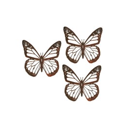 Giant Metal Monarch Butterfly Wall Art Decor 15 to 36 Inches Wide (Naturally Rusted, 36" Wide)