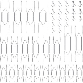 20 Pieces Invisible Wall Plate Hangers 4/5/6/8/10 Inches Wall Plate Hangers Stainless Steel Decorative with 20 Pieces Hook with Nails for Decorative Antique and Arts(Silver)