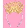 xo, Fetti Gold Birthday Girl Headband - Fits Adult +