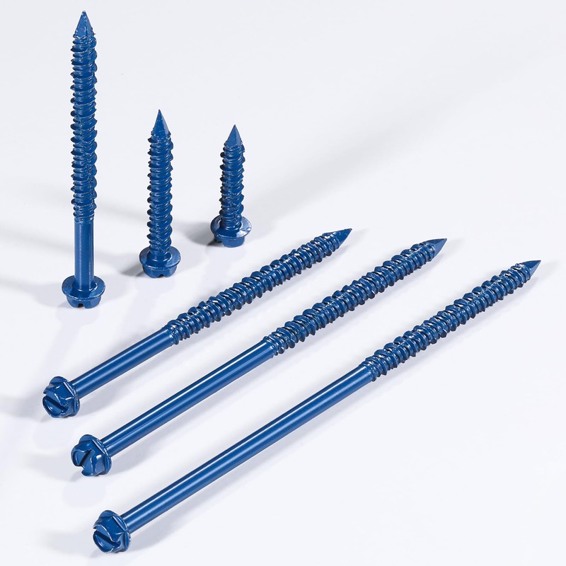 Wensilon(100 PCS) 1/4" * 1-1/4" Slotted Hex Washer Head Concrete