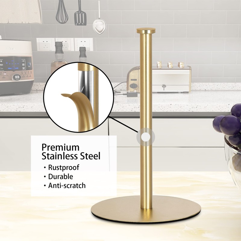Gold Kitchen Roll Holder Countertop, OBODING, Gold Kitchen Paper Towel
