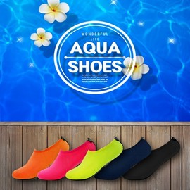 Mamae Unisex Aqua Shoes: Family Water Socks for Beach, Valley & Water Park Fun Foot Protection Fluorescent Green/S (230-240mm) 2ea