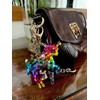 CrownOfRibbons Unicorn Keyring, Rainbow Girls Suitcase luggage accessory, Sequin Sparkles