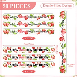Lasnten 50 Pcs Strawberry Baby Shower Party Favors Nail Files Bulk A Berry Sweet Baby is On The Way Game Prizes 180 Grit Emery Boards for Guests Shower Gender Reveal Party Souvenirs Gift