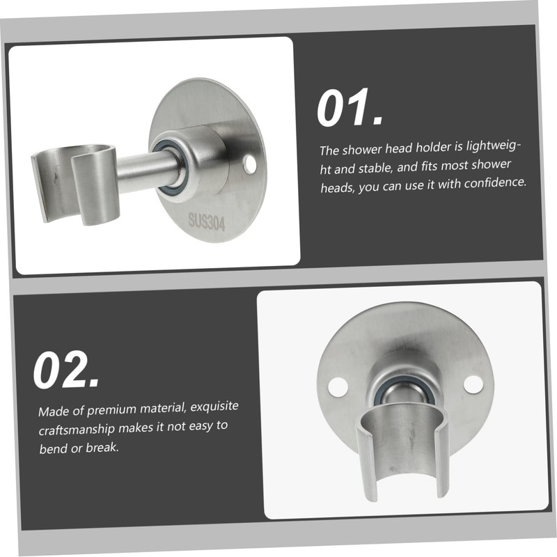 SEWACC Stainless Steel Adjustable Wall Mount Holder Handheld Shower Wand