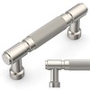 Amerdeco 10 Pack Brushed Satin Nickel knurled Cabinet Pulls 3
