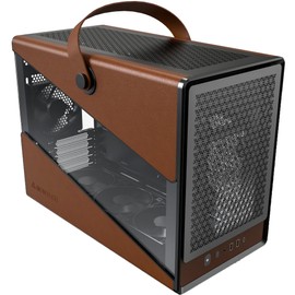 MONTECH Heritage PRO mATX, Compact Leather Gaming Chassis with Signature Handle Design, Supports RTX 50 Series GPUs, ATX PSU, and 360mm AIO, 4 Pre-Installed Fans, Headphone Hanger - Black (PRO)