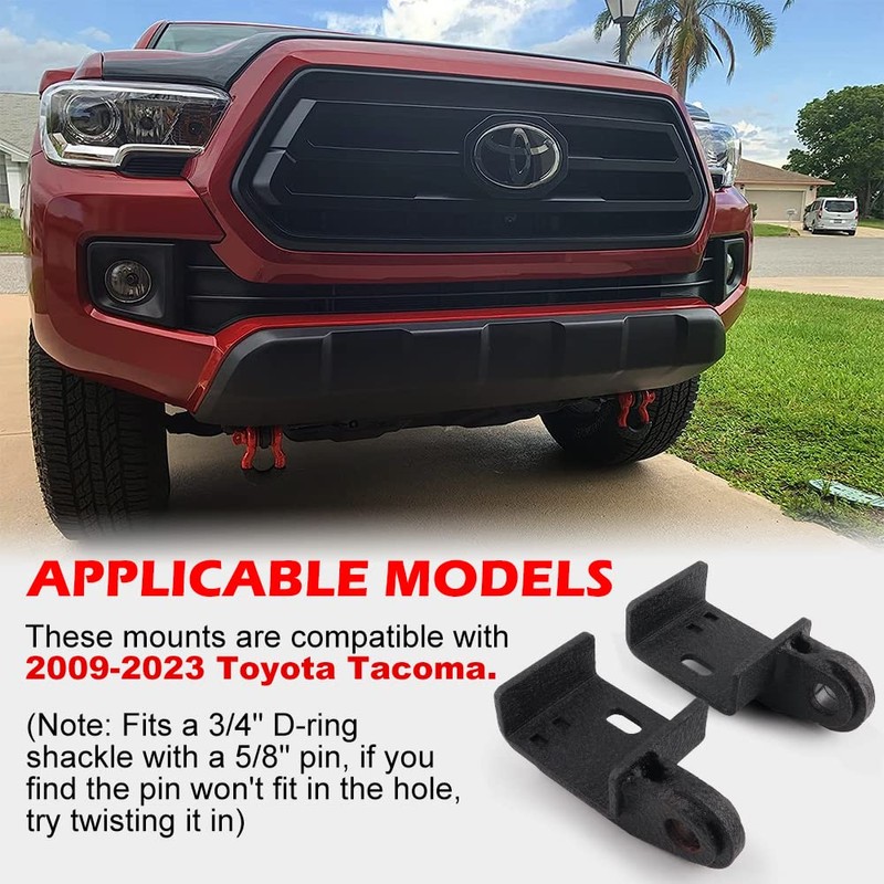 Tacoma Front Tow Hooks, Demon Brackets Shackle Mounts Compatible with