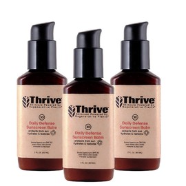 Thrive Natural Care Moisturizing Mineral Face Sunscreen SPF 30, 2 Ounces, Lightweight Moisturizer Broad-Spectrum Natural Face Sunblock with Clear Zinc Oxide & Antioxidants, Vegan Non Greasy, Pack of 3