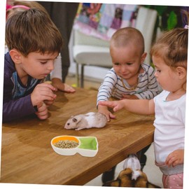 GANAZONO Guinea Pig Bowl Carrot Shape Ceramic Feeding Dish for Hamsters Rats and Pets Durable Easy to Clean for Daily Feeding Needs