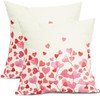 Valentines Day Pillow Covers 18x18 Inch Pink Love Heart Throw