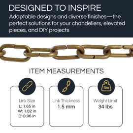 RCH Hardware CH-04R-SN Brass Chandelier Chain, Satin Nickel (1 Foot)
