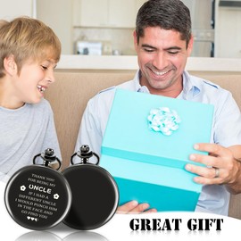 Uncle Gifts, Stocking Stuffers Uncle Christmas Gifts Uncle Gifts from Niece,Gifts for Uncle,Best Uncle Gifts,Uncle Birthday Gifts, Engraved Pocket Watches for Men,Valentine's Day Presents Father's Day