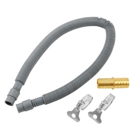 UHARBOUR Washing Machine Hose Extension Set, 2.8m Drain Hose Extension with 3/4" Brass Hose Connector and Stainless Steel Hose Clamps for Washing Machine and Dishwasher