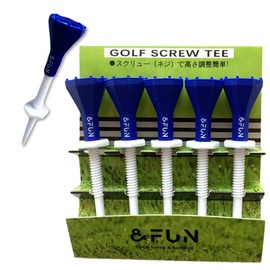 Golf Tee, Screw Tee, Stepped Long Tee & Middle Tee, Classic Tee & FUN (Blue)