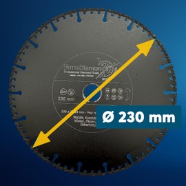 EDW Professional Diamond Cutting Disc All-purpose Cutter 230 mm for Cutting Plastic Wood Metal GRP Carbon Glass and Washed Concrete Rescue Diamond Cutting Disc with Extremely Low Sparks