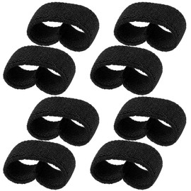 Ptwola 8 Pcs Elastic Belt Keepers Black Durable Belt Loop Organizers Backpack Strap Keepers Retainer Accessories 1.65 × 0.77" Wide Cotton Harnes Band Stays Clip for Men Women Waistband