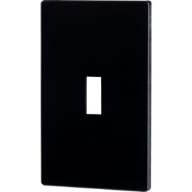 UltraPro Screwless Toggle Switch Wallplate, 1-Gang, Modern Snap-On Cover, Child-Safe, Durable Polycarbonate, Easy DIY Installation, Black, 84460