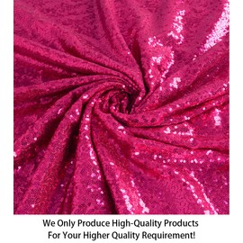 Fabric 1 Yard Hot Pink Sequin Fabric Glitter Embroidery Fabric Yard Material DIY Sewing Curtain Backdrop Table Cloth Runner Clothes By The Yard (Hot Pink)