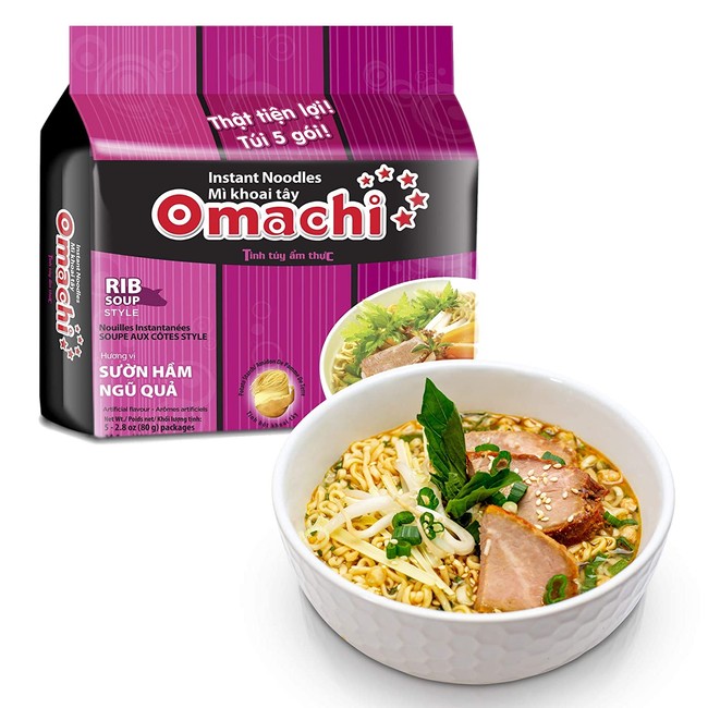 OMACHI Golden Potato Noodles - Braised Pork Rib Flavor - Made with Natural Ingredients - Low in Carbohydrates and Calories (Braised Pork Rib, Pack of 30)