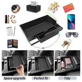 SKTU for 2023 2024 2025 2026 Ford Explorer Accessories Center Console Organizer for 2020-2026 Ford Explorer Console Tray 2023 2024 2025 2026 Explorer Middle Console Organizer with Coin Holder (Black)