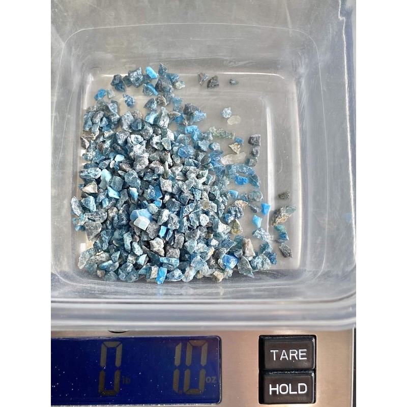 Blue Apatite - Medium Chips no Powder - 100% Blue
