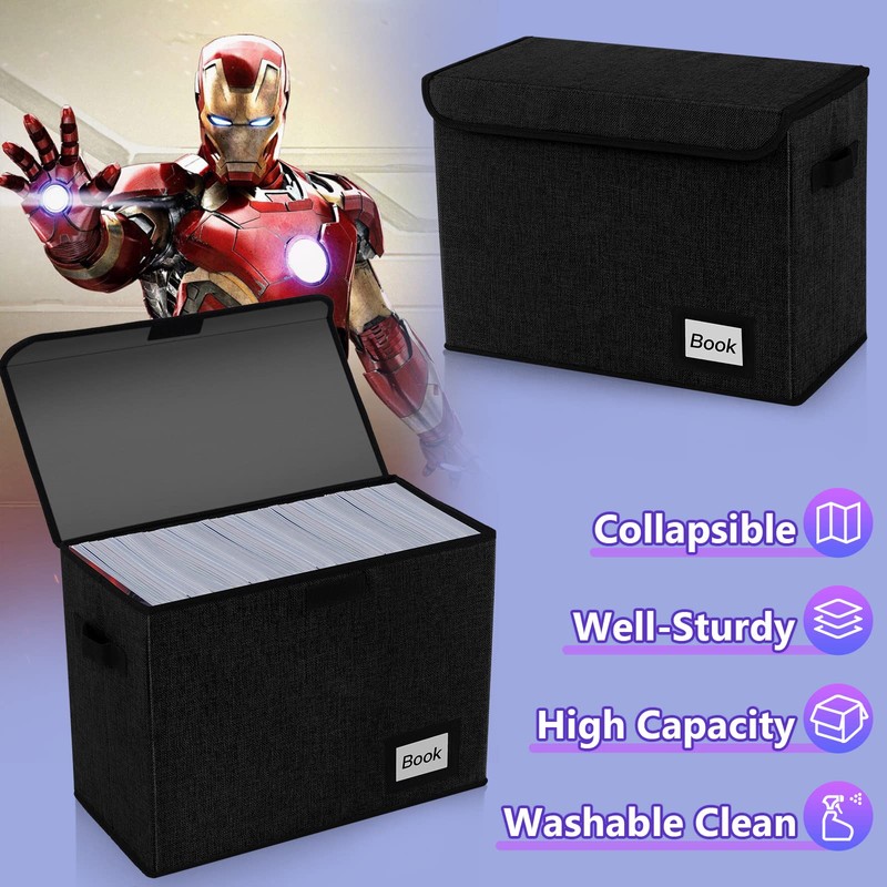 YNSZAS Comic Book Storage Box 15.8" X 7.8" X 11.8",